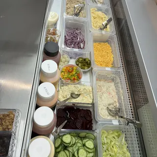 Our salad bar with fresh fillings